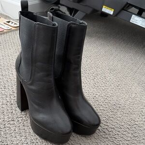 Saks Fifth Avenue Black Platform Boots